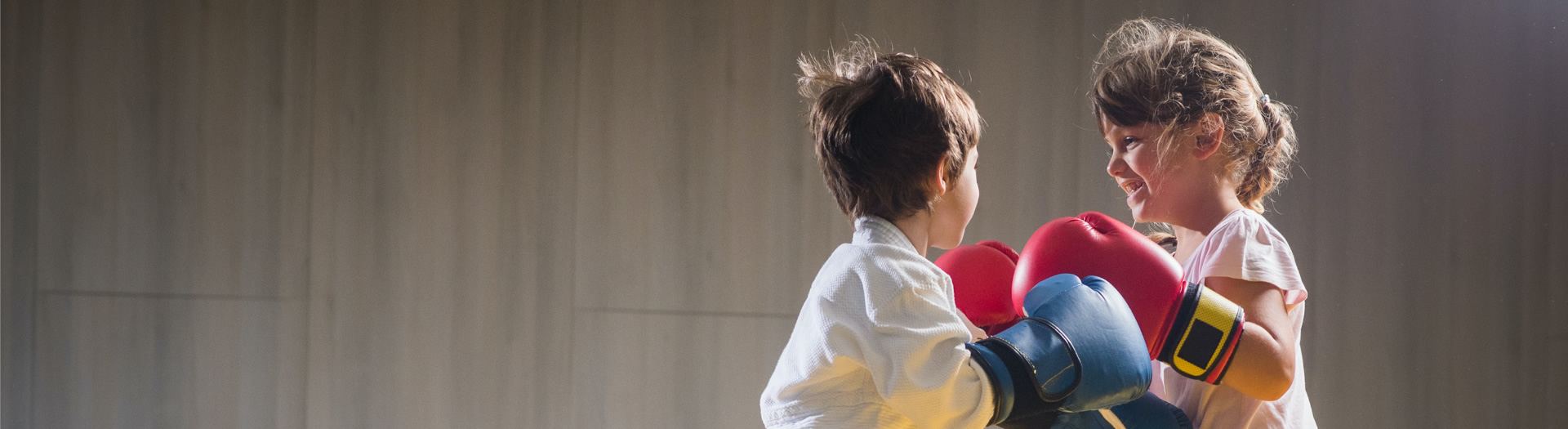 Smiling in boxing class
