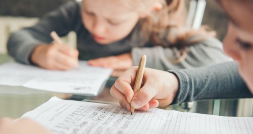 Children writing in Chardin private school